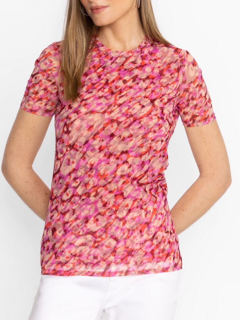 Johnny Was : Jade Mesh Short Leave Tee  Sz Small - NWOT